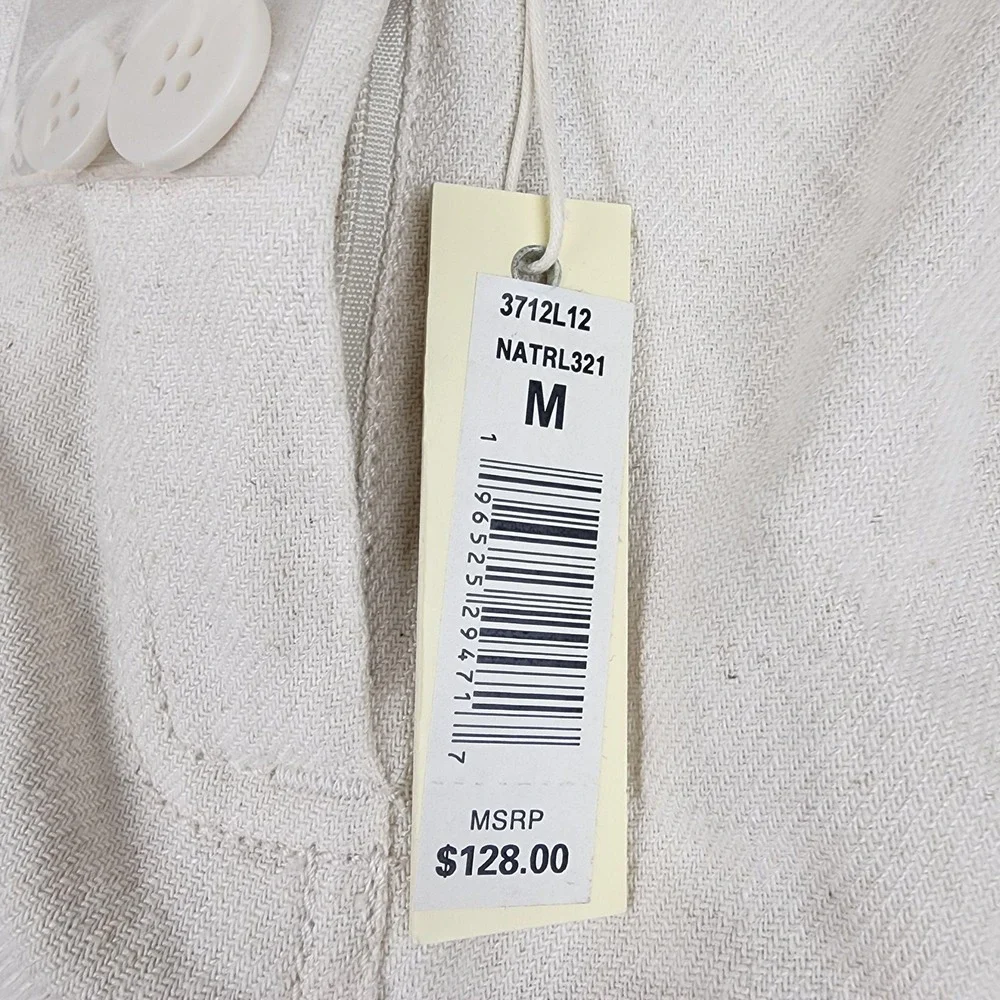 Max Studio Skirt Womens M White Cargo Maxi Twill Pockets Front Slit NWT $128